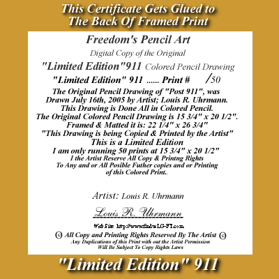 Limited Edition 911 Certificate
