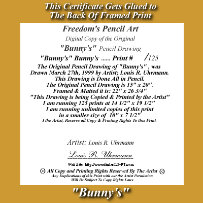 Bunny's Certificate