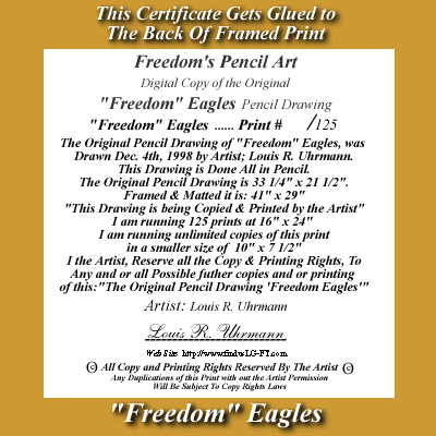 Freedom Eagles Certificate