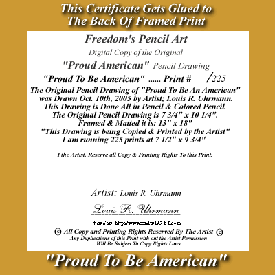 Proud To be American Certificate